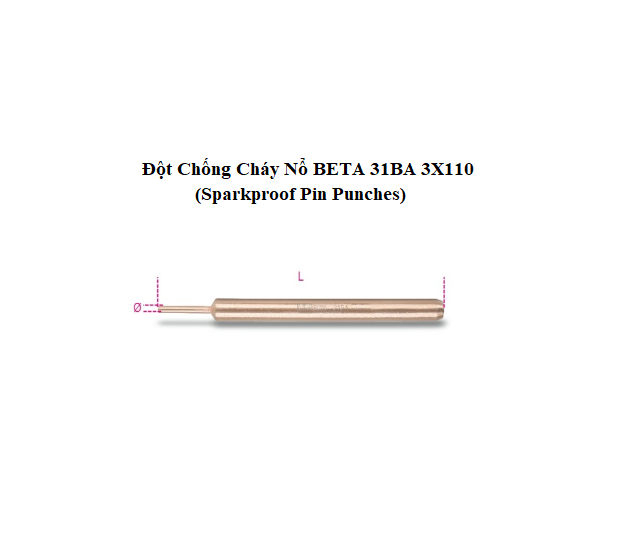 Dot Chong Chay No BETA 31BA 3X110 Sparkproof Pin Punches