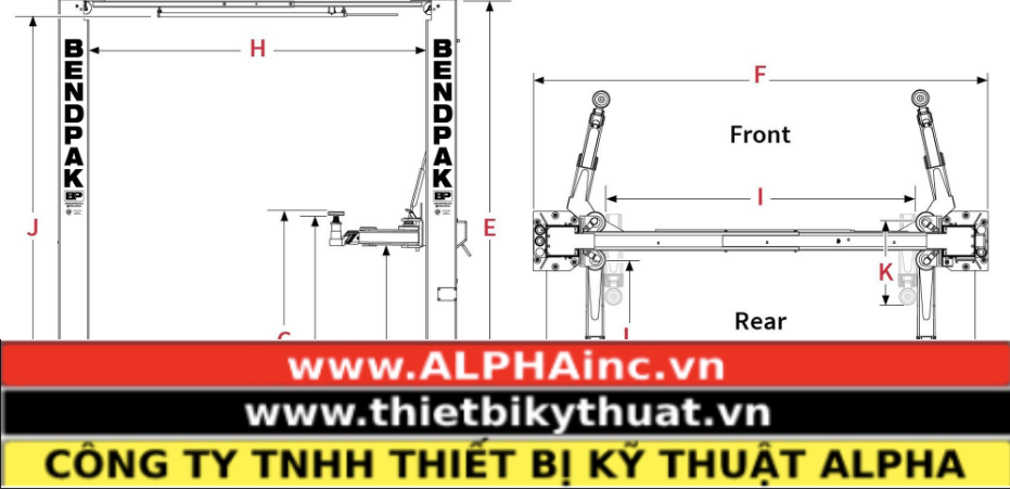 Cầu Nâng 2 Trụ BENDPAK 10AP-220V