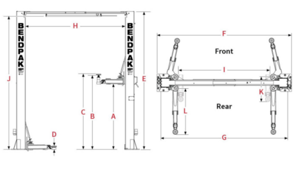 Cầu Nâng 2 Trụ BENDPAK 10AP-168