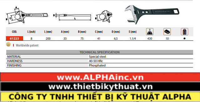 Mỏ lết Ega Master 61223