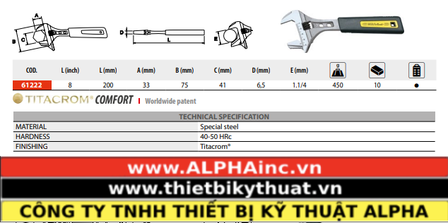 Mỏ lết Ega Master 61222