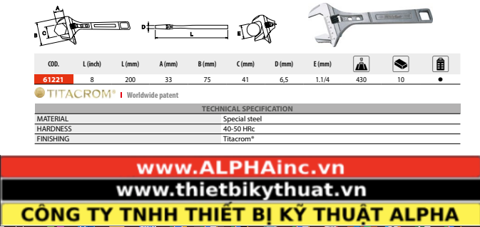 Mỏ lết Ega Master 61221