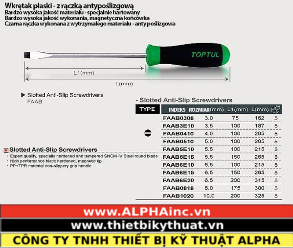 Tua Vít Dẹt TOPTUL FAAB6E20