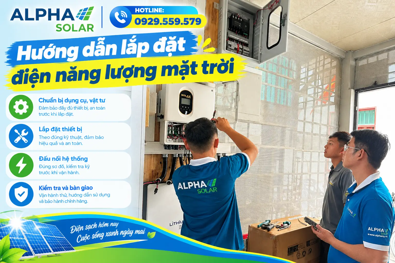 Hướng dẫn lắp đặt điện mặt trời