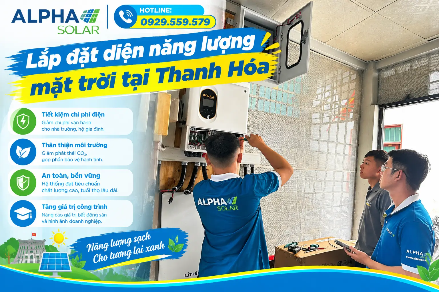 Lắp đặt điện năng lượng mặt trời tại Thanh Hóa