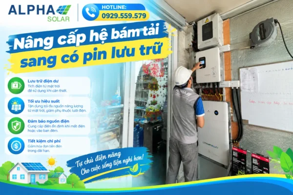 Nâng cấp hệ bám tải sang có pin lưu trữ