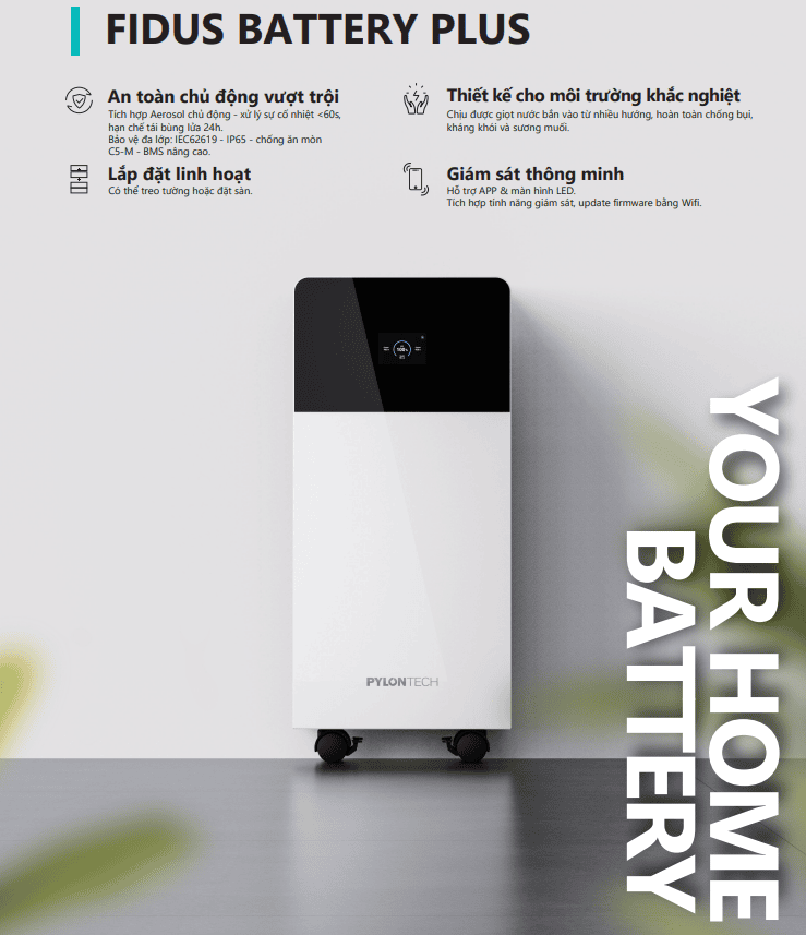 Pin lưu trữ áp thấp Pylontech Fidus Plus 16kWh