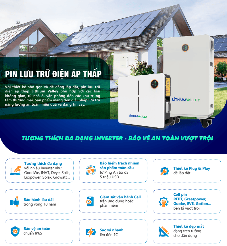 Pin lưu trữ điện Lithium Valley 14.336kWh W15-5A